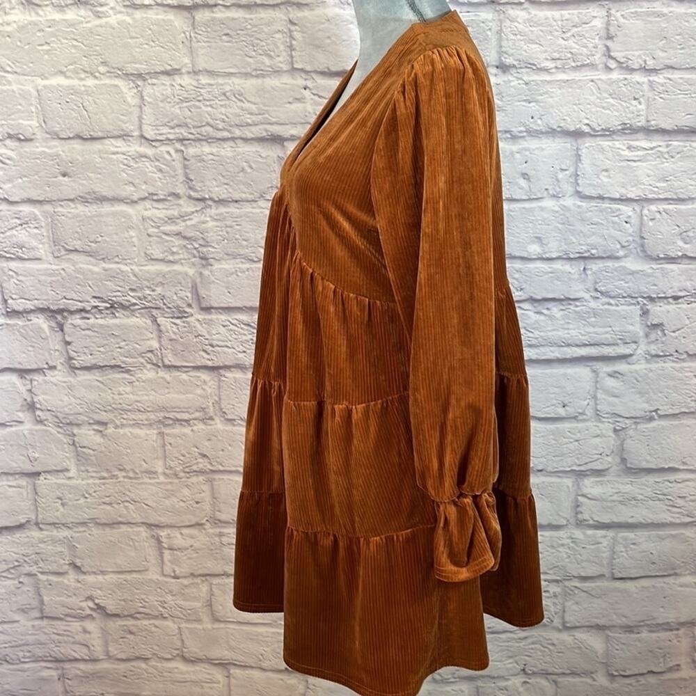 New In ribbed velour babydoll dress - Picture 4 of 7